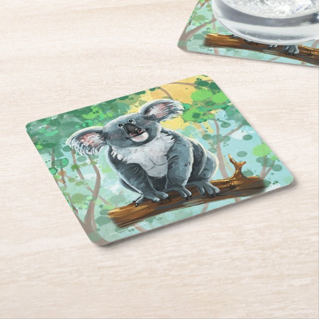 Koala Bärengeschenke und Zubehör Rechteckiger Pappuntersetzer (angewinkelt)