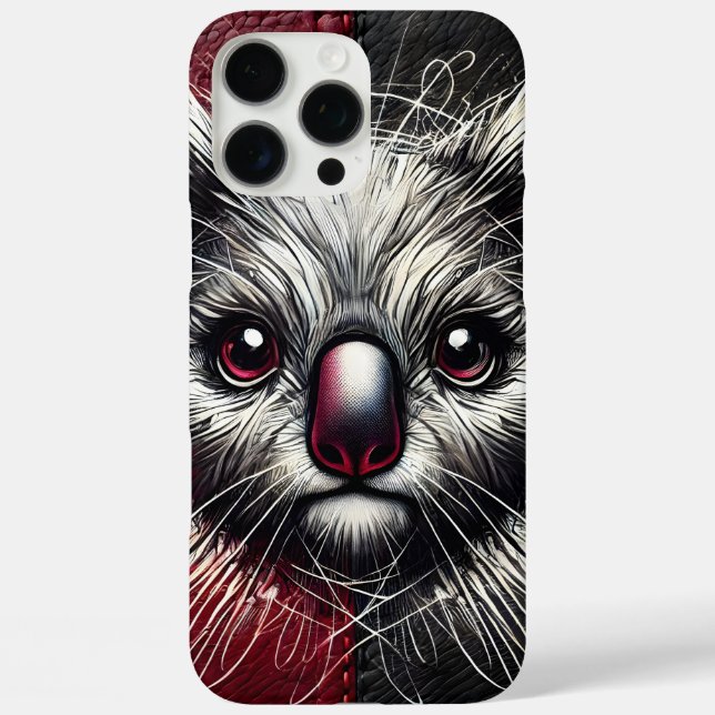 Koala Bärenkunst auf texturiertem Hintergrund iPhone 16 Pro Max Hülle (Rückseite)