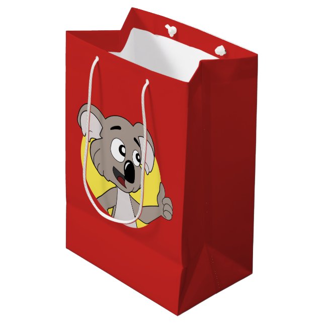 Koala Bärensack Cartoon Mittlere Geschenktüte (Vorderseite Schrägansicht)