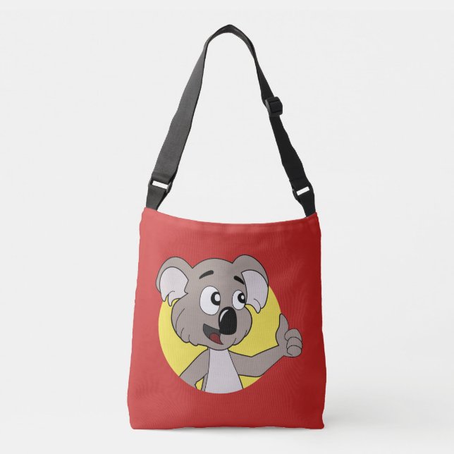 Koala Bärensack Cartoon Tragetaschen Mit Langen Trägern (Vorderseite)