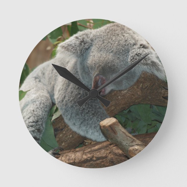 Koala-Bärn-Liebe-Tier-Schicksals-Geschenke Runde Wanduhr (Vorderseite)