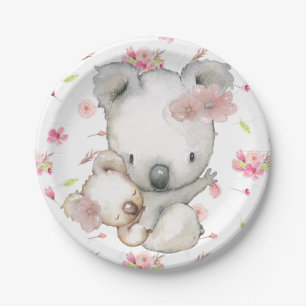 Koala-Bärn-Mama und Baby Pappteller