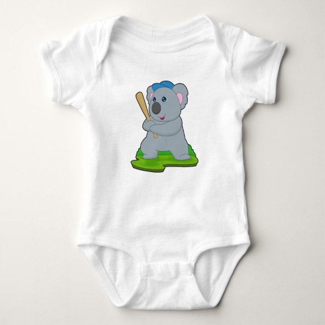 Koala Baseball Baseball Baby Strampler (Vorderseite)