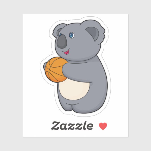 Koala Basketball-Spieler Basketball Aufkleber (Blatt)