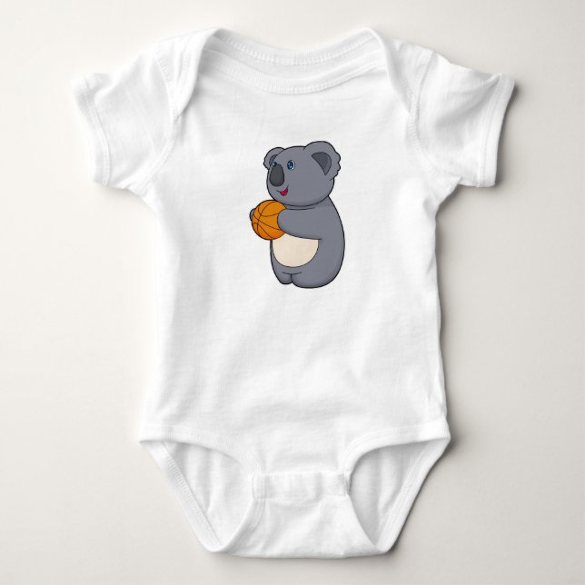 Koala Basketball-Spieler Basketball Baby Strampler (Vorderseite)