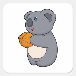 Koala Basketball-Spieler Basketball Quadratischer Aufkleber