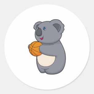 Koala Basketball-Spieler Basketball Runder Aufkleber