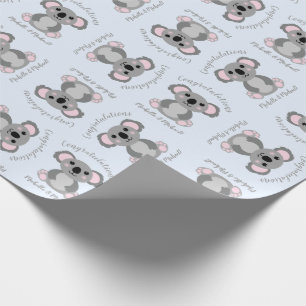 Koala Bear Baby Dusche Blue Geschenkpapier