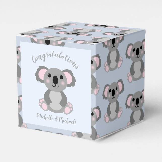 Koala Bear Baby Dusche Blue Geschenkschachtel (Vorderseite)