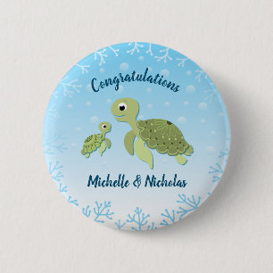 Koala Bear Baby Dusche Pink Girl Button