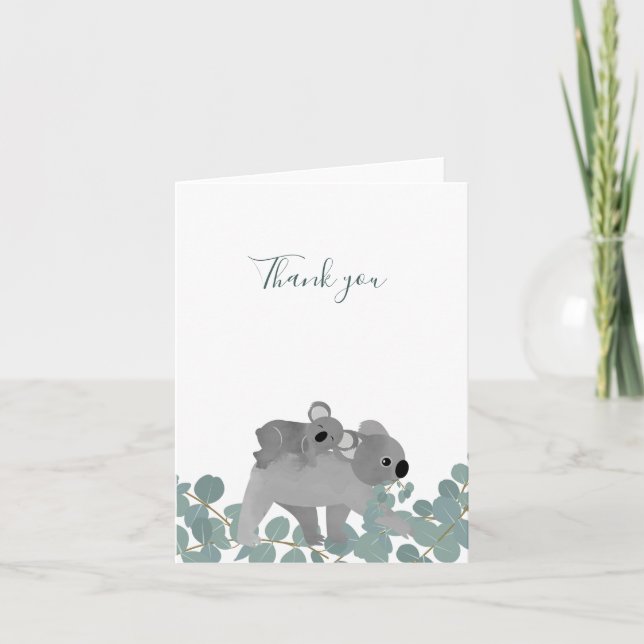 Koala Bear Baby Dusche Vielen Dank Dankeskarte (Vorderseite)
