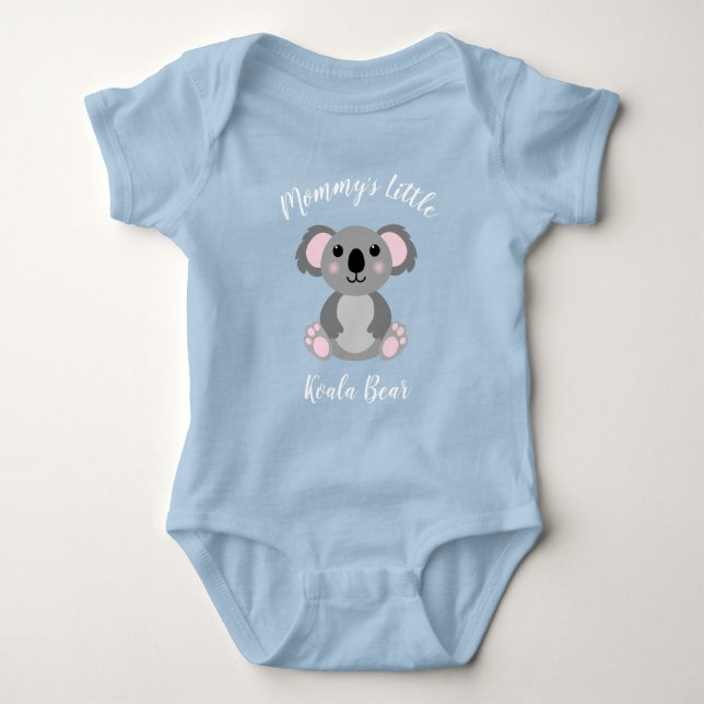 Koala Bear Baby Shower Blue Boy Baby Strampler (Vorderseite)