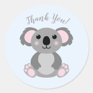 Koala Bear Baby Shower Blue Boy Runder Aufkleber
