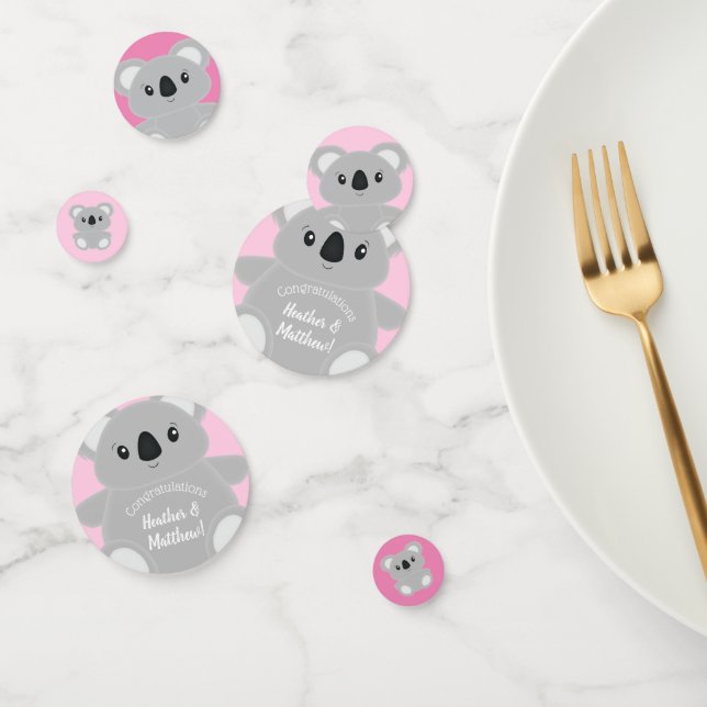 Koala Bear Baby Shower Girl Konfetti (Gruppe)