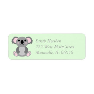 Koala Bear Baby Shower Green Gender Neutral