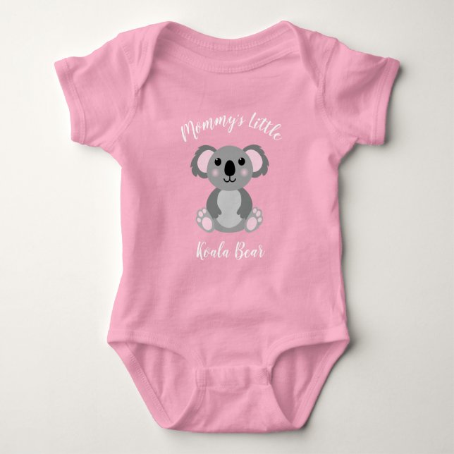 Koala Bear Baby Shower Pink Girl Baby Strampler (Vorderseite)