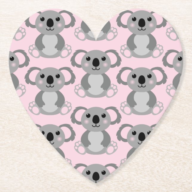 Koala Bear Baby Shower Pink Girl Untersetzer (Vorderseite)
