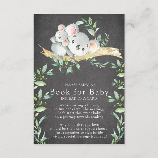 Koala Bear Babydusche buchen für Babykarte Begleitkarte (Vorderseite)