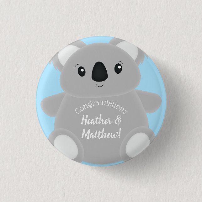 Koala Bear Babydusche Button (Vorderseite)