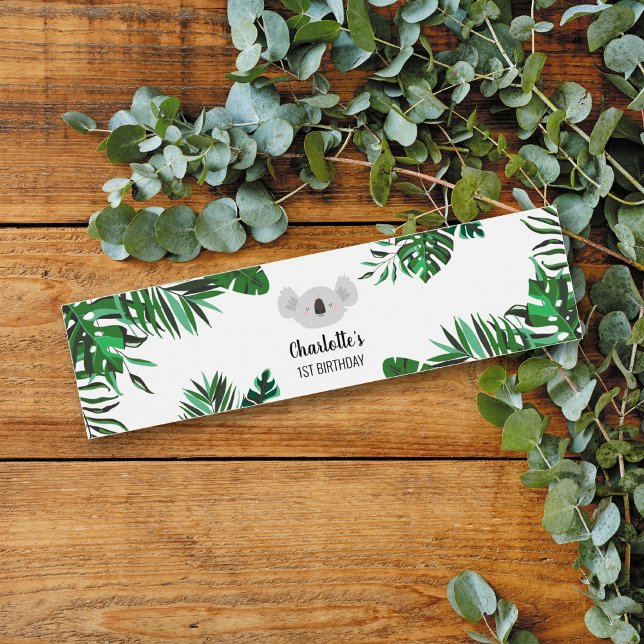 Koala Bear Birthday Water Flasche Etikett (Von Creator hochgeladen)