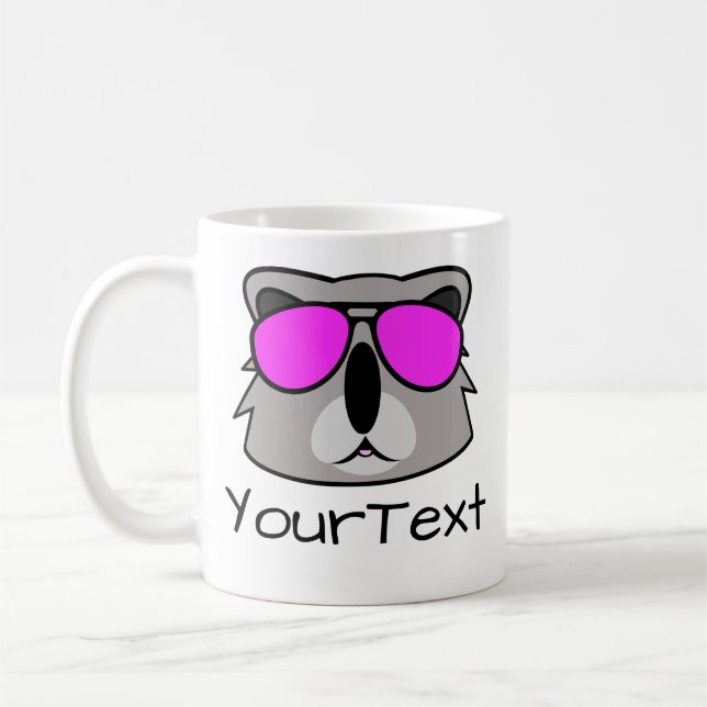 Koala Bear Doodle Gesicht Personalisierter Kaffee  Kaffeetasse (Links)