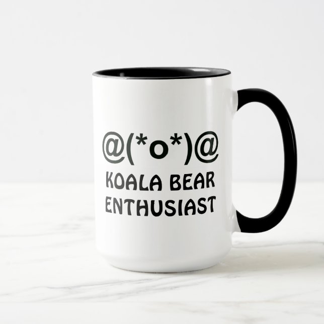 Koala Bear Enthousiaste Ringer Mug (Droite)
