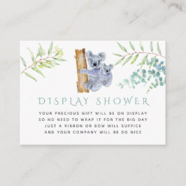 Koala Bear Eucalyptus Verlasse Baby-Display-Dusche Begleitkarte