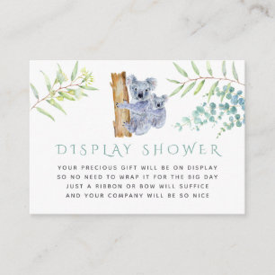 Koala Bear Eucalyptus Verlasse Baby-Display-Dusche Begleitkarte