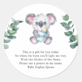 Koala Bear - Gebetskandle-Etikett Runder Aufkleber