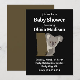 Koala Bear Gender Neutral Baby Dusche Einladung
