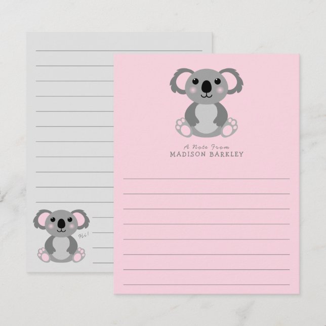 Koala Bear Kid's Niedliche Flachstandkarten Dankeskarte (Vorne/Hinten)