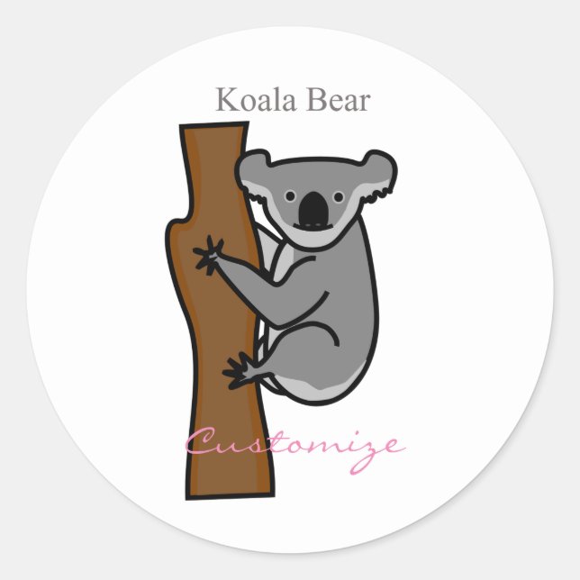 Koala Bear Kletterbaum Thunder_Cove Runder Aufkleber (Vorderseite)