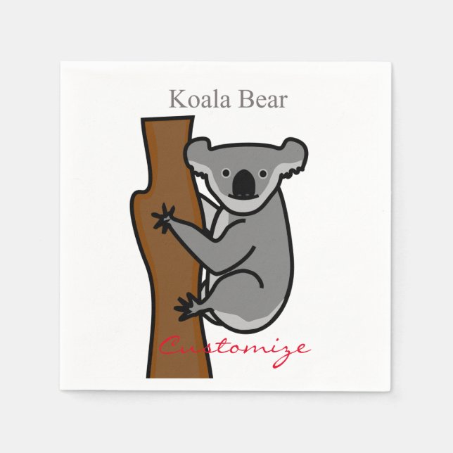 Koala Bear Kletterbaum Thunder_Cove Serviette (Vorderseite)