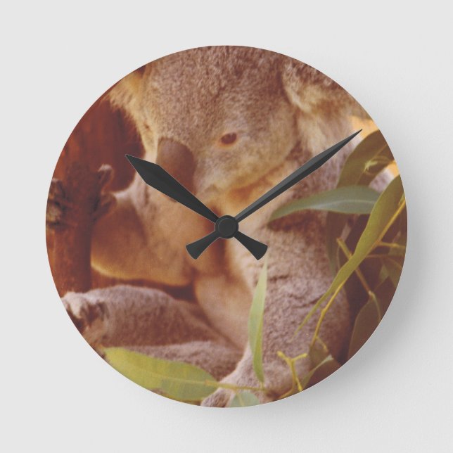 Koala Bear Liebe Runde Wanduhr (Vorderseite)