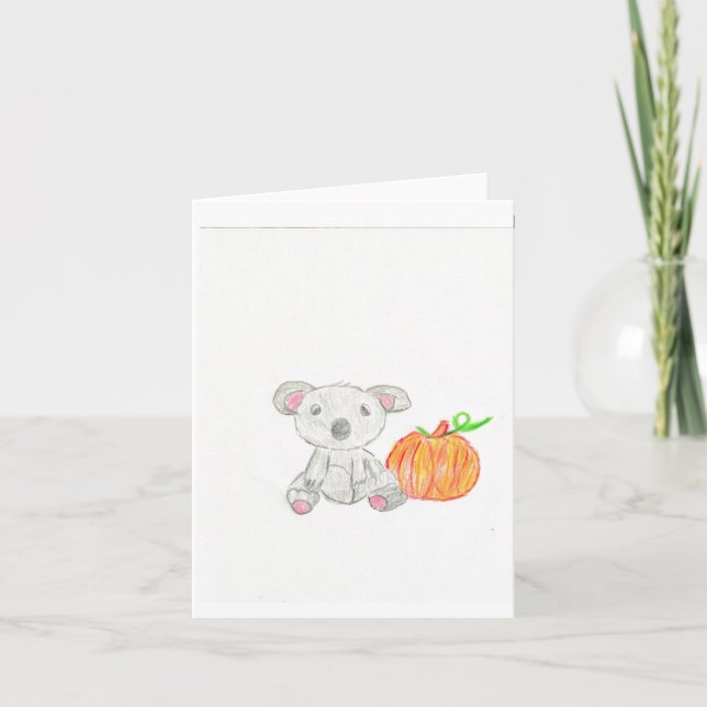 Koala Bear mit Pumpkin Dankeskarte (Vorderseite)