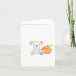 Koala Bear mit Pumpkin Dankeskarte