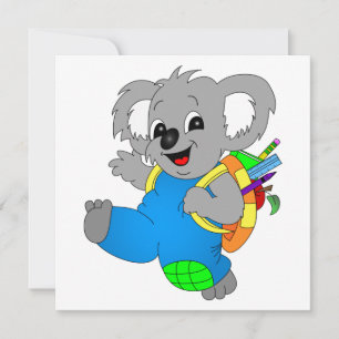 Koala Bear mit Rucksack Einladung