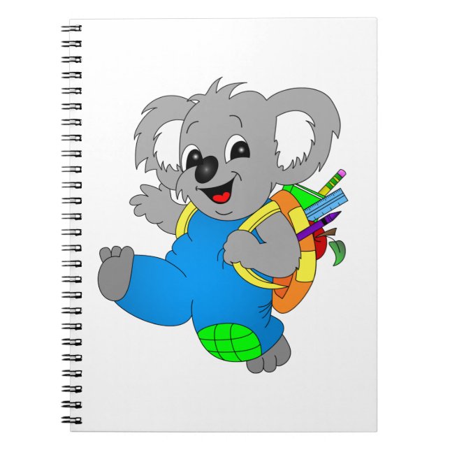 Koala Bear mit Rucksack Notizblock (Vorderseite)
