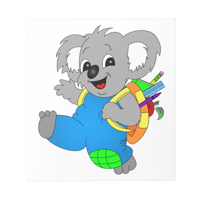 Koala Bear mit Rucksack Notizblock (Vorderseite)