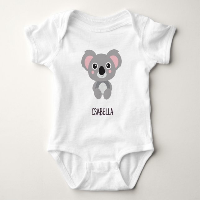 Koala Bear Niedlich Girls Name Baby Strampler (Vorderseite)
