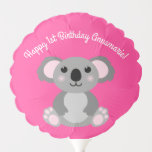 Koala Bear Niedlich Kid Birthday Party Ballon<br><div class="desc">Adorable kuschelige Koalabären mit rosa machen ein vollkommenes Geburtstagsthema,  für ein Mädchen,  einen Jungen oder ein Kind,  das diese niedlichen australischen Koalabären Lieben! Ideal für tierliebende Kinder! Auch perfekt für den ersten Geburtstag eines Babys!</div>