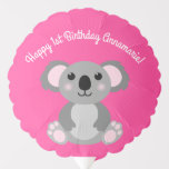 Koala Bear Niedlich Kid Birthday Party Ballon<br><div class="desc">Adorable kuschelige Koalabären mit rosa machen ein vollkommenes Geburtstagsthema,  für ein Mädchen,  einen Jungen oder ein Kind,  das diese niedlichen australischen Koalabären Lieben! Ideal für tierliebende Kinder! Auch perfekt für den ersten Geburtstag eines Babys!</div>