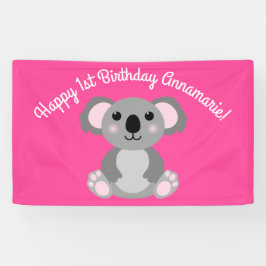 Koala Bear Niedlich Kid Birthday Party Banner