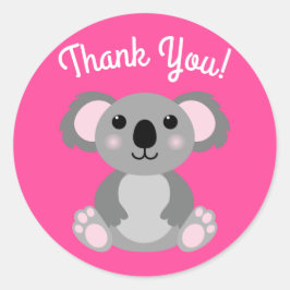 Koala Bear Niedlich Kid Birthday Party Danke Runder Aufkleber