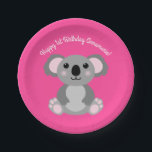 Koala Bear Niedlich Kid Birthday Party Pappteller<br><div class="desc">Adorable kuschelige Koalabären mit rosa machen ein vollkommenes Geburtstagsthema,  für ein Mädchen,  einen Jungen oder ein Kind,  das diese niedlichen australischen Koalabären Lieben! Ideal für tierliebende Kinder! Auch perfekt für den ersten Geburtstag eines Babys!</div>