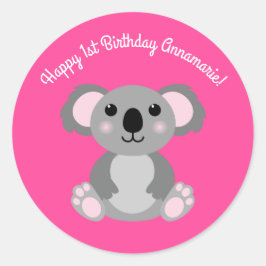 Koala Bear Niedlich Kid Birthday Party Runder Aufkleber