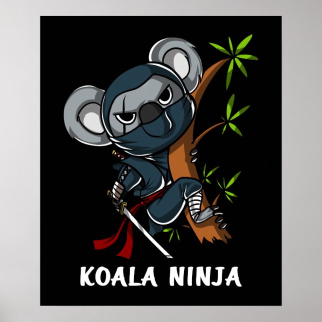 Koala Bear Ninja Samurai Martial Arts Animal Poster (Vorne)