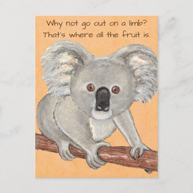 Koala Bear~Out auf einer Limone Postkarte (Vorderseite)