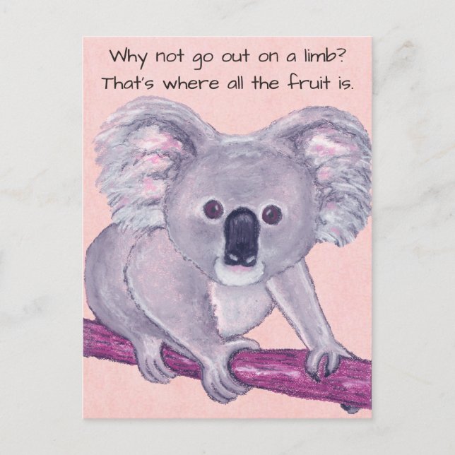 Koala Bear~Out auf einer Limone Postkarte (Vorderseite)