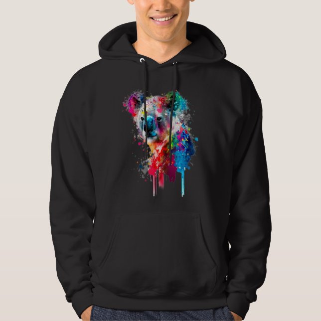 Koala Bear Paint Splatter Australian Animal  Koala Hoodie (Vorderseite)